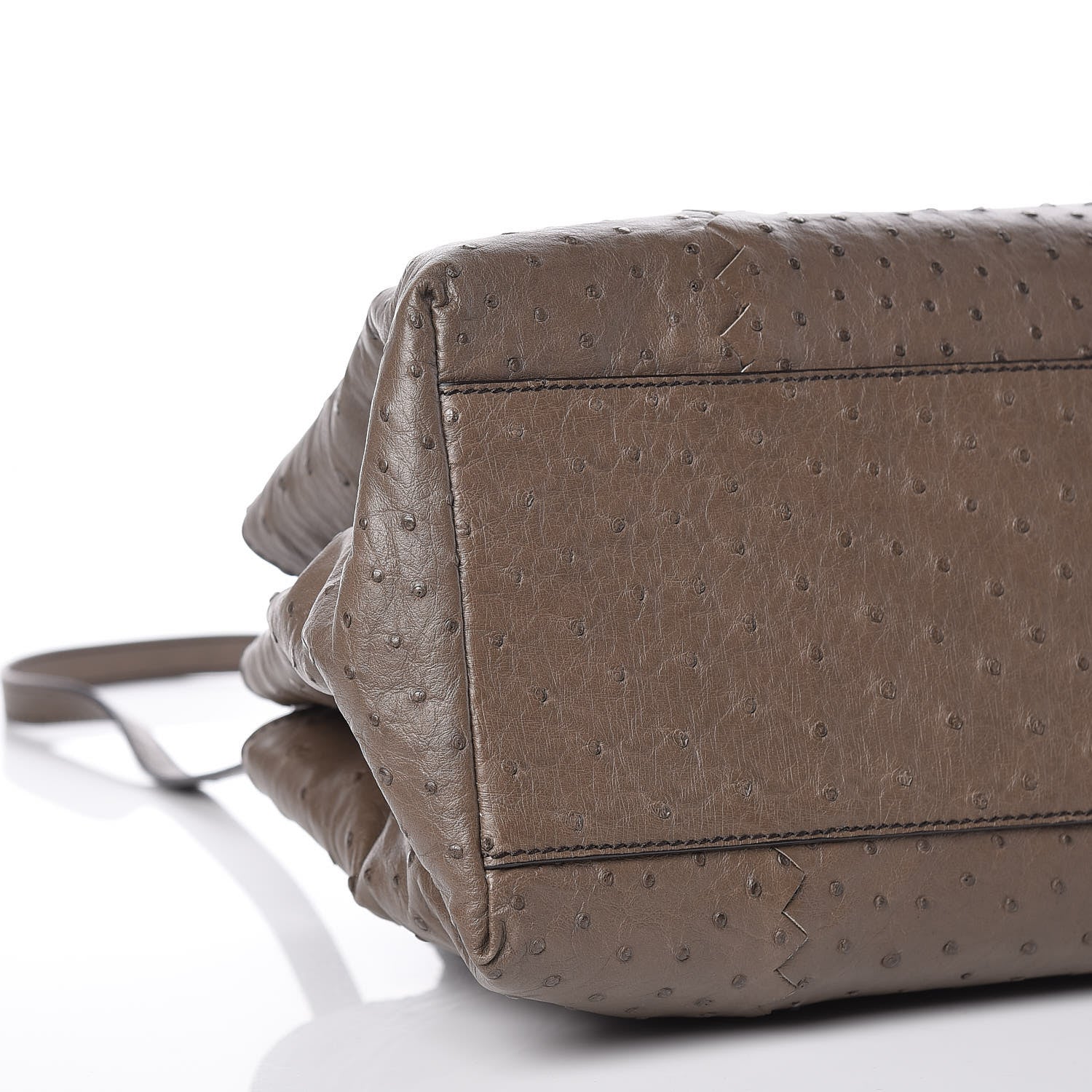 Bottega Veneta Ostrich Small Roma Tote Brown 11 of 17