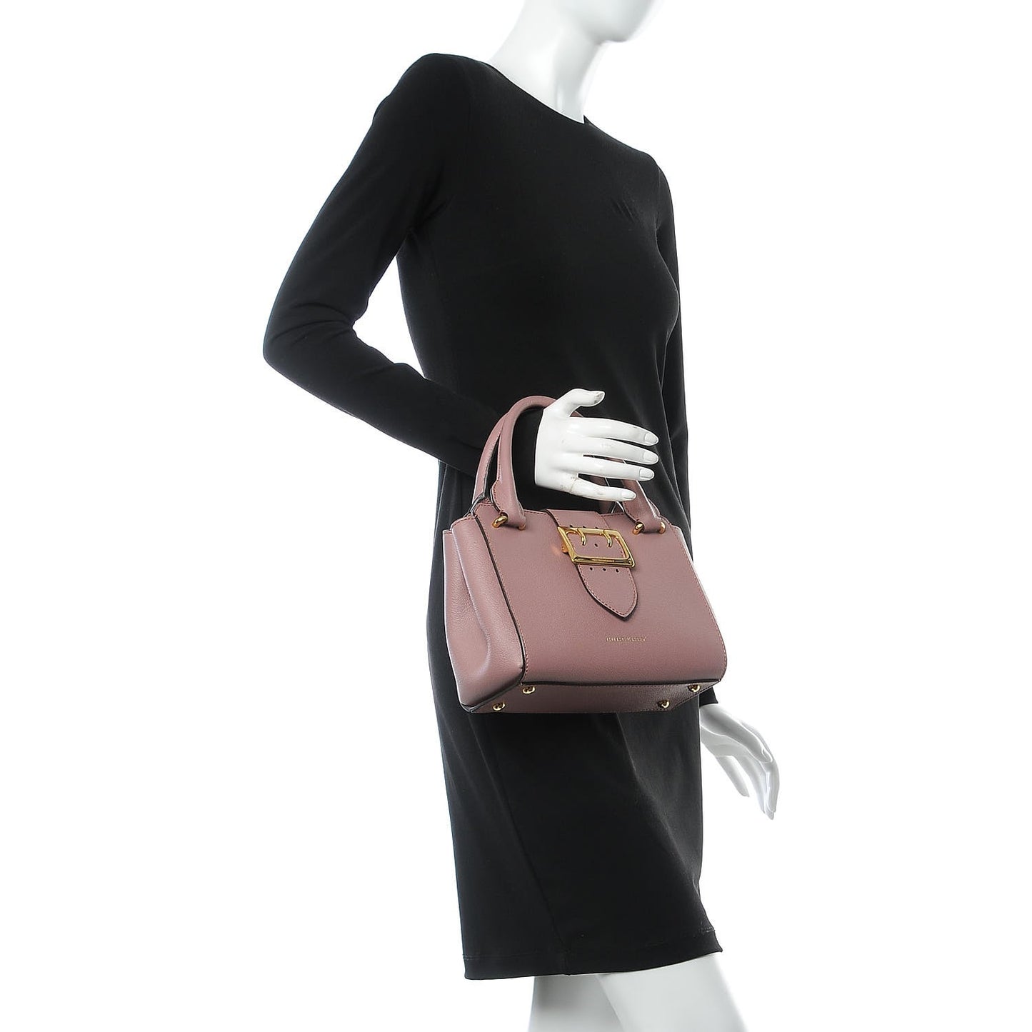 Soft Grain Calfskin Small Buckle Tote Dusty Pink