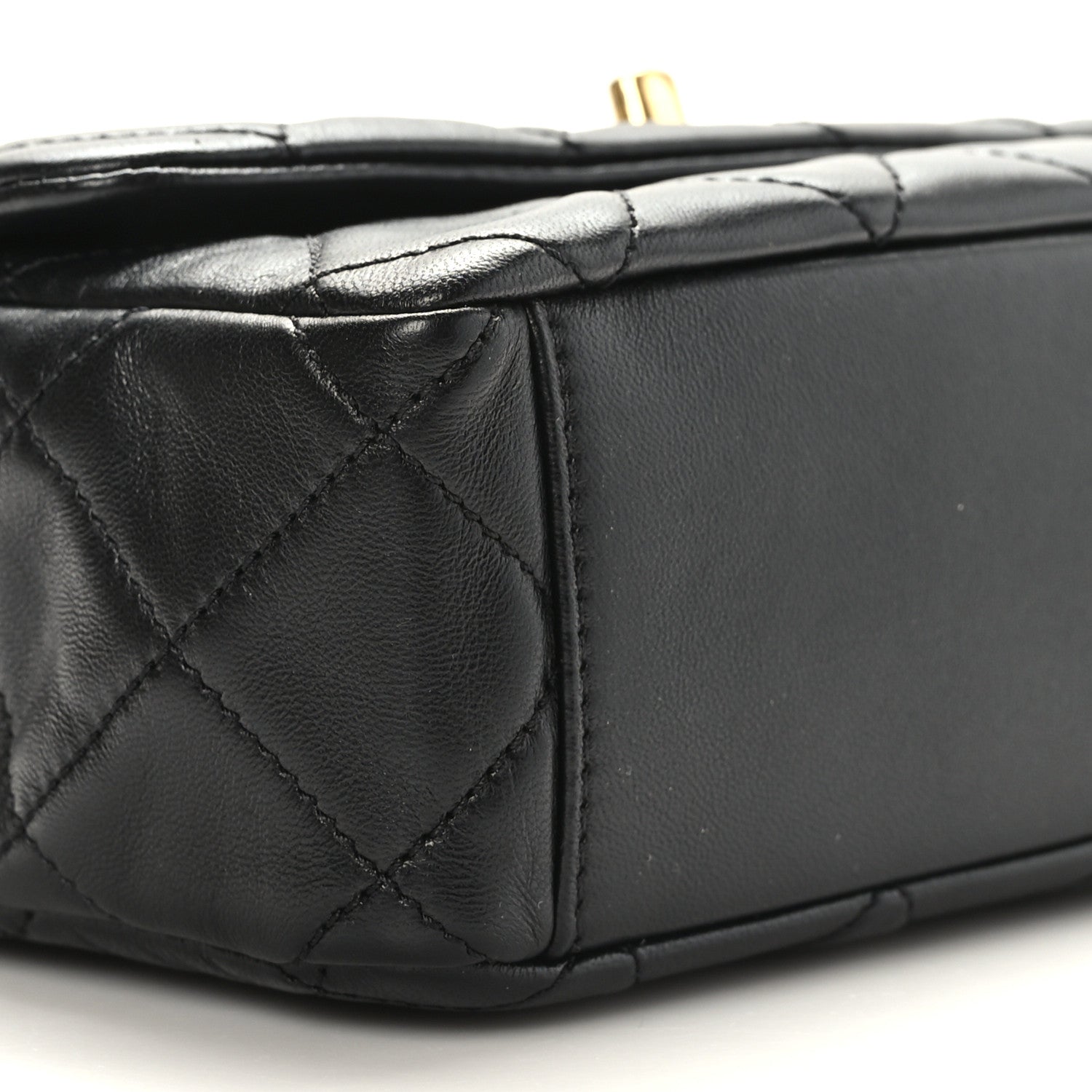 Chanel Lambskin Resin Pearl Quilted Small Flap Black 8 of 9