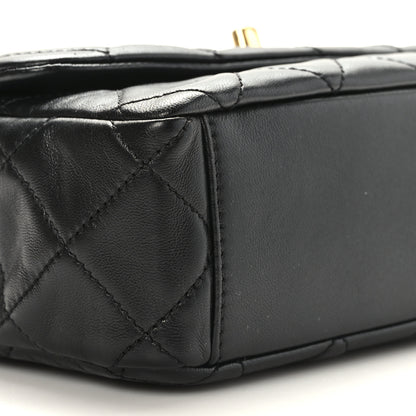 Chanel Lambskin Resin Pearl Quilted Small Flap Black 8 of 9