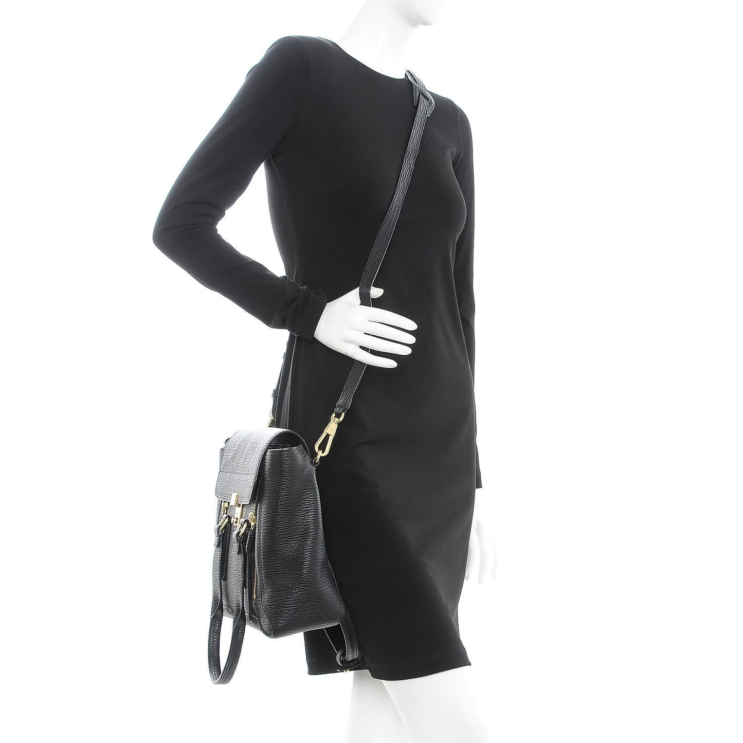 3.1 Textured Calfskin Medium Pashli Satchel Black