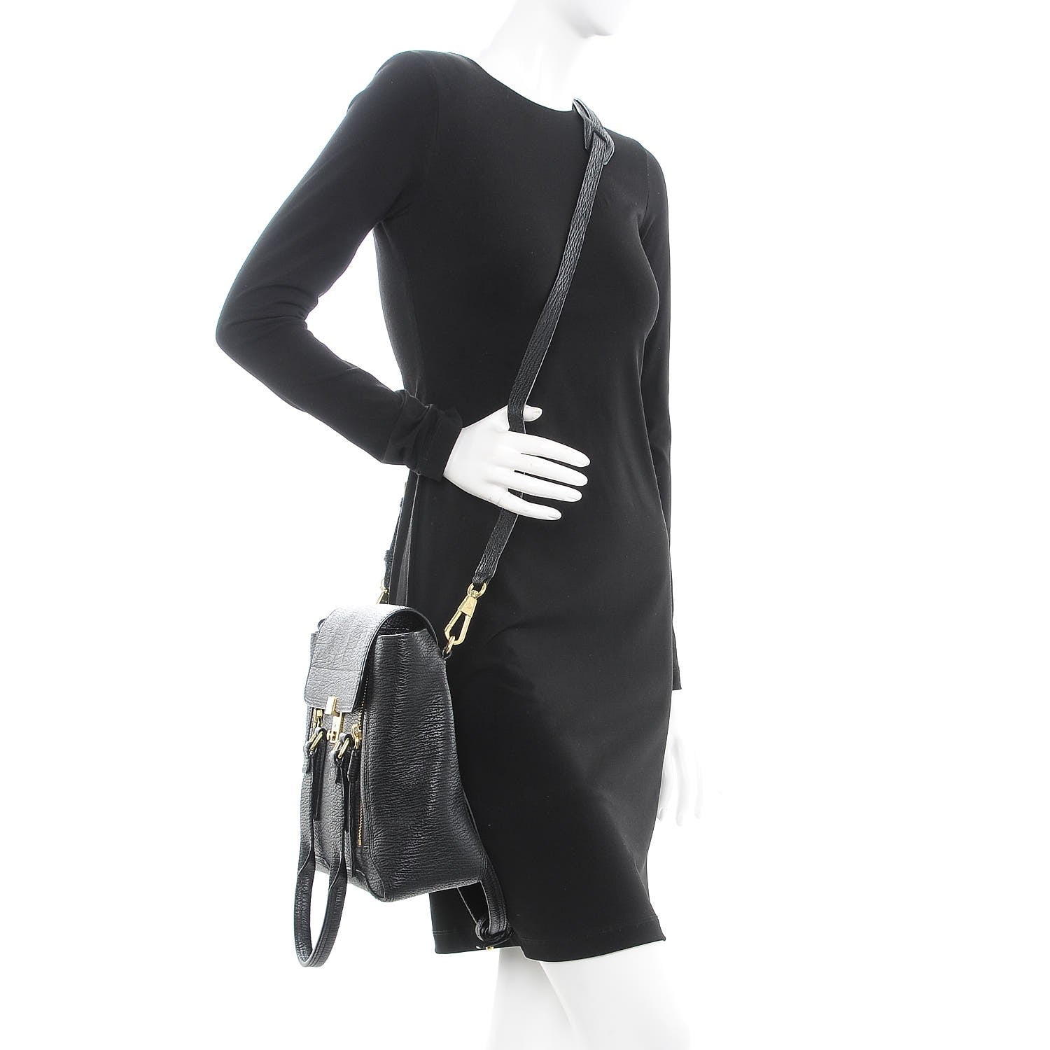 3.1 Phillip Lim 3.1 Textured Calfskin Medium Pashli Satchel Black 2 of 8