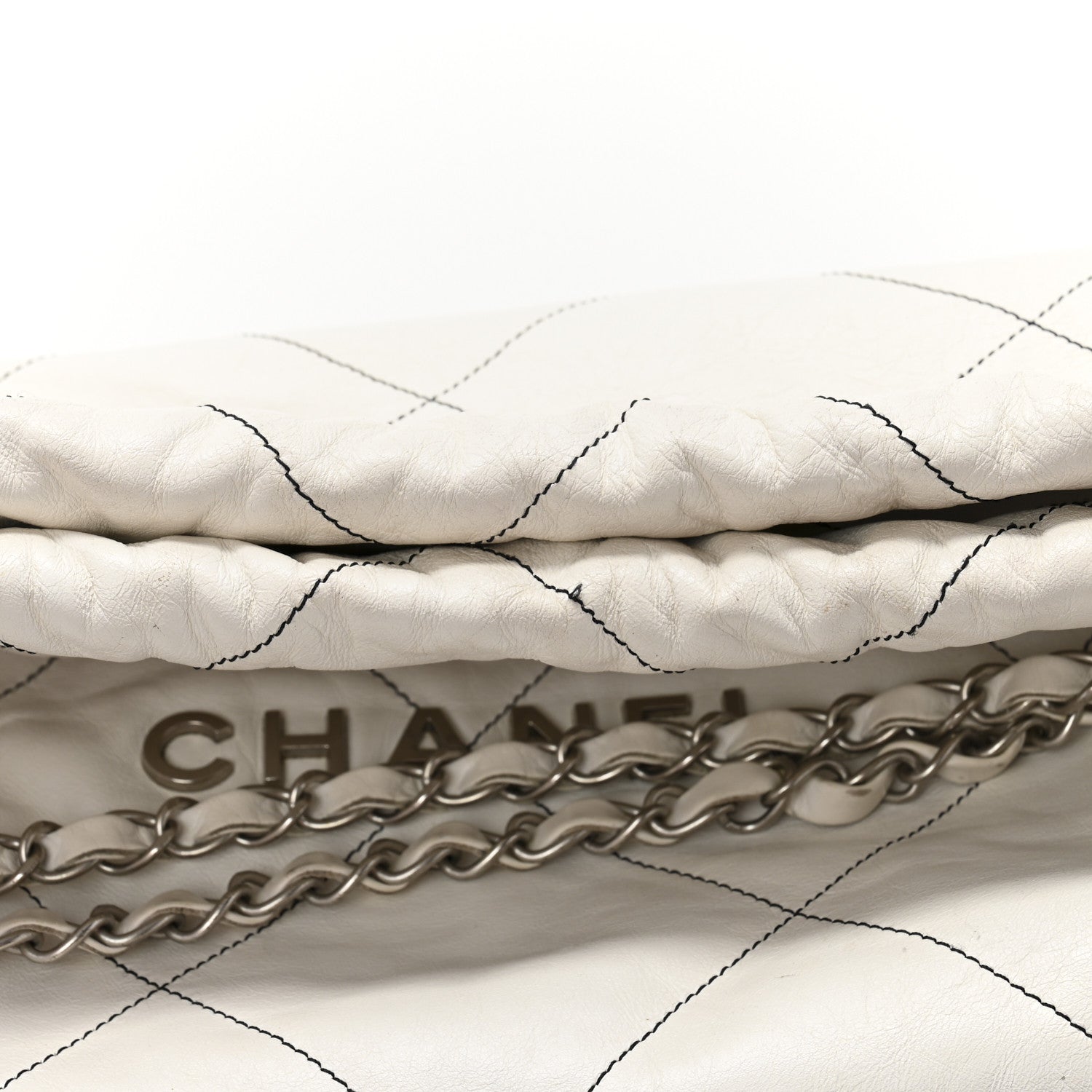 Chanel Shiny Calfskin Quilted Small Chanel 22 White Black 15 of 15