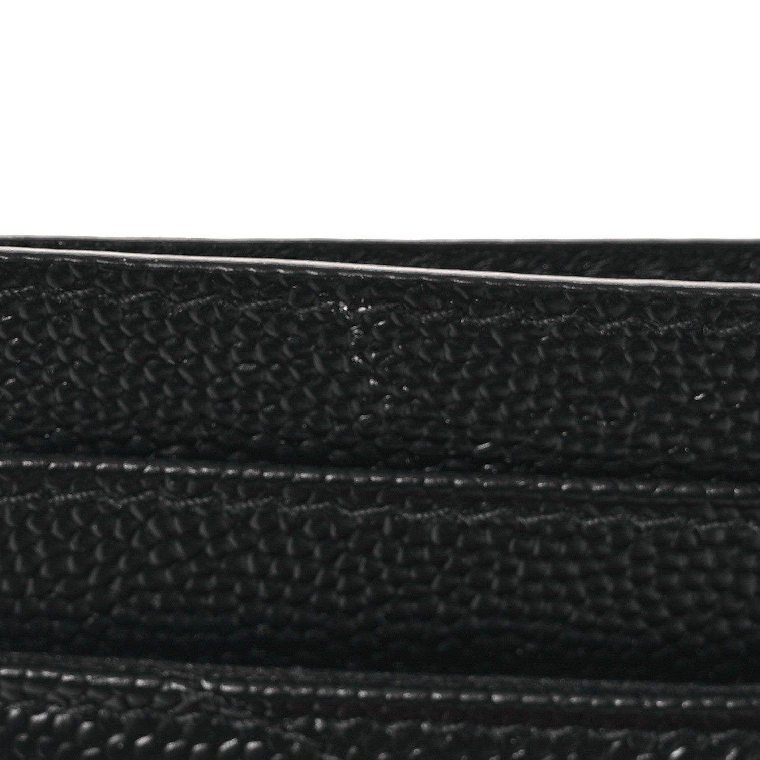 Saint Laurent Grain De Poudre Matelasse Chevron Monogram Credit Card Case Black 10 of 12