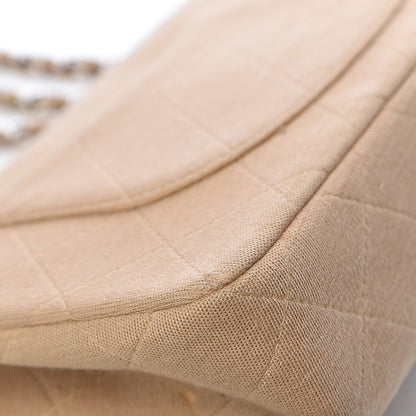 Chanel Jersey Quilted Jumbo Single Flap Beige 13 of 15
