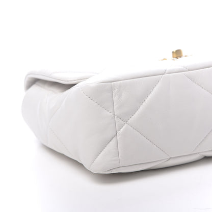 Chanel Goatskin Quilted Large 19 Flap White 9 of 10