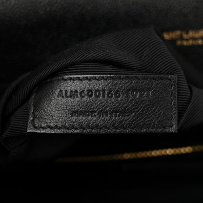 Saint Laurent Grain De Poudre Textured Mixed Matelasse Large Triquilt Monogram Satchel Black 7 of 12