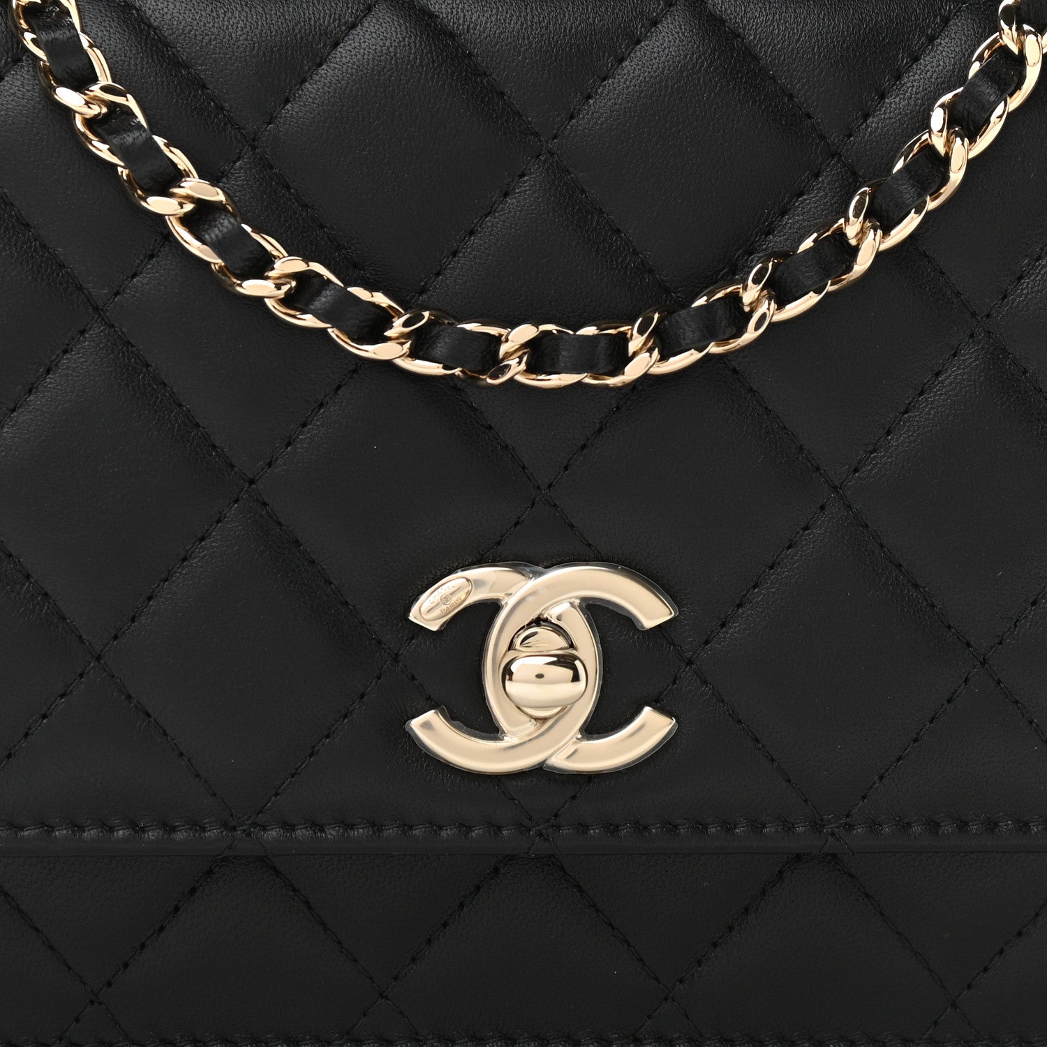 Chanel Lambskin Quilted Trendy CC Wallet On Chain WOC Black 9 of 12