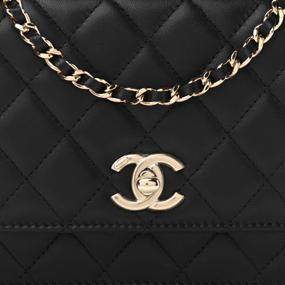 Chanel Lambskin Quilted Trendy CC Wallet On Chain WOC Black 9 of 12
