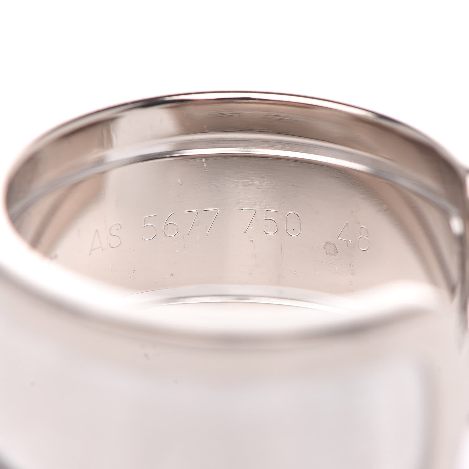 Cartier 18K White Gold 10mm Logo De Ring 51 5.75 6 of 6