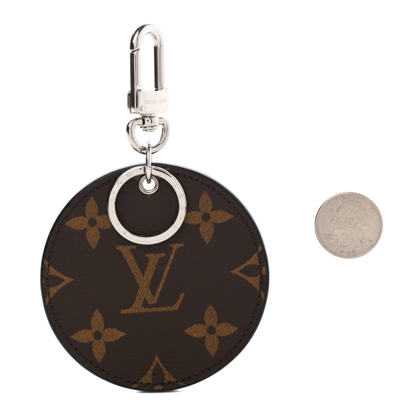 Monogram Corduroy Patchwork Bag Charm Key Ring