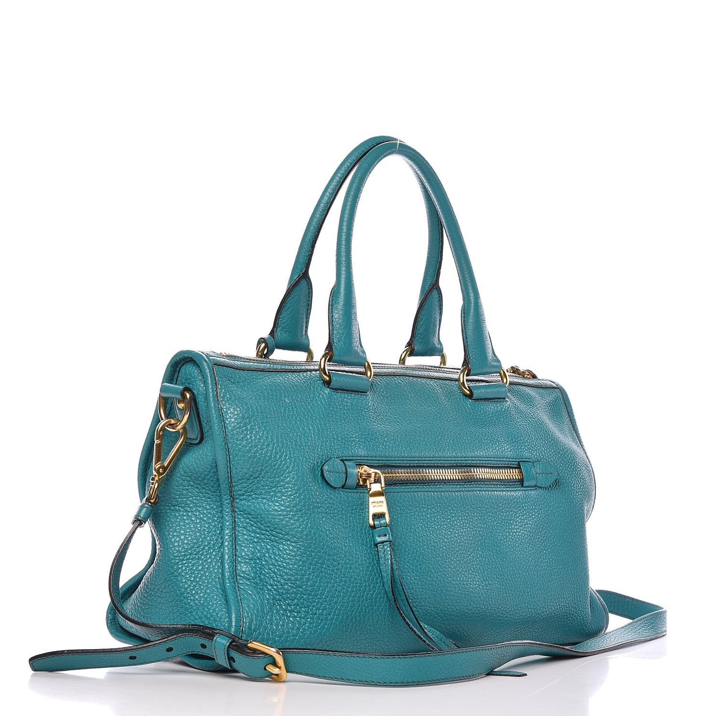 Vitello Daino Shopping Satchel Voyage Turchese