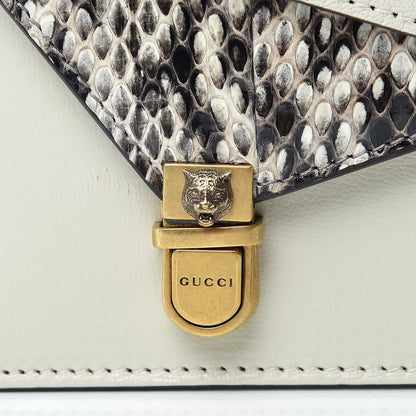 Gucci Calfskin Snakeskin Studded Small Ottilia Top Handle Bag White 11 of 14