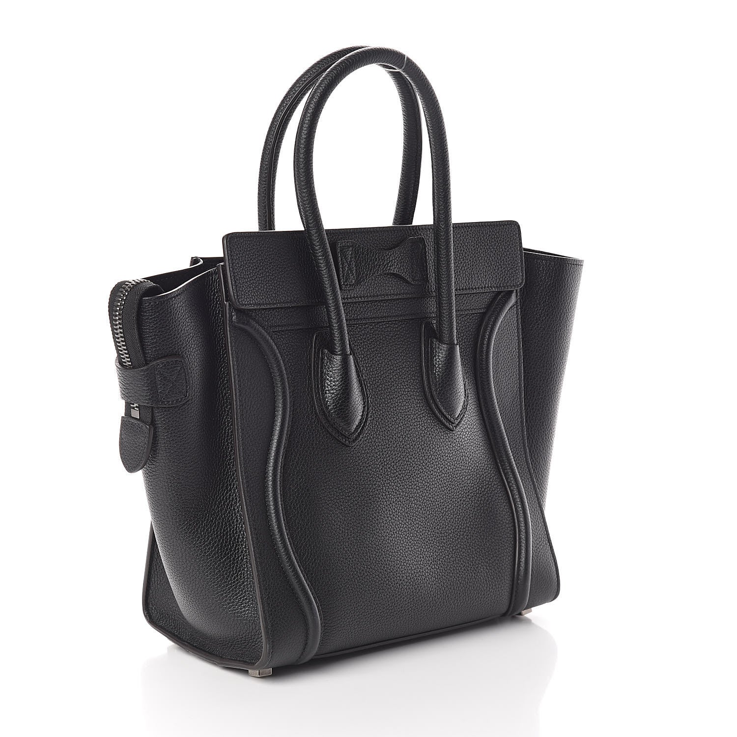 Celine Drummed Calfskin Micro Luggage Black 3 of 9