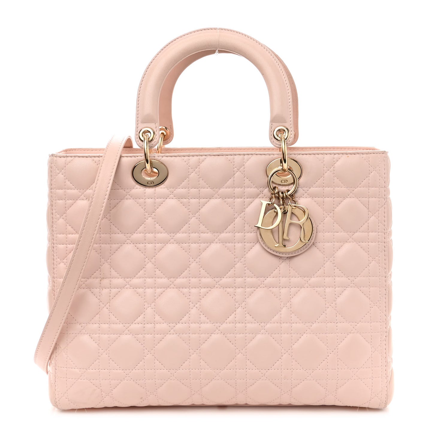 Lambskin Cannage Large Lady Dior Light Pink