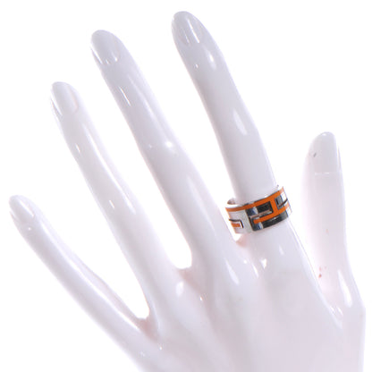 Hermes Sterling Silver Arcane H Ring Orange 54 US 7 2 of 5