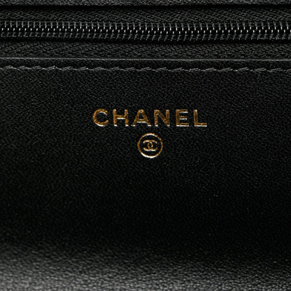 Chanel Lambskin Quilted Wallet On Chain WOC Black 6 of 13