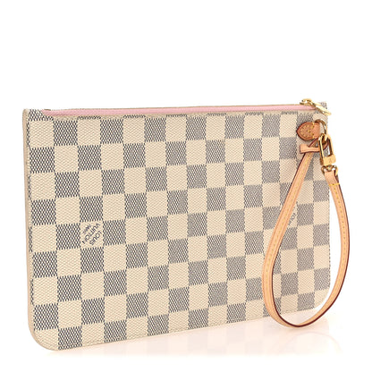 Louis Vuitton Damier Azur Neverfull MM GM Pochette Rose Ballerine 3 of 7