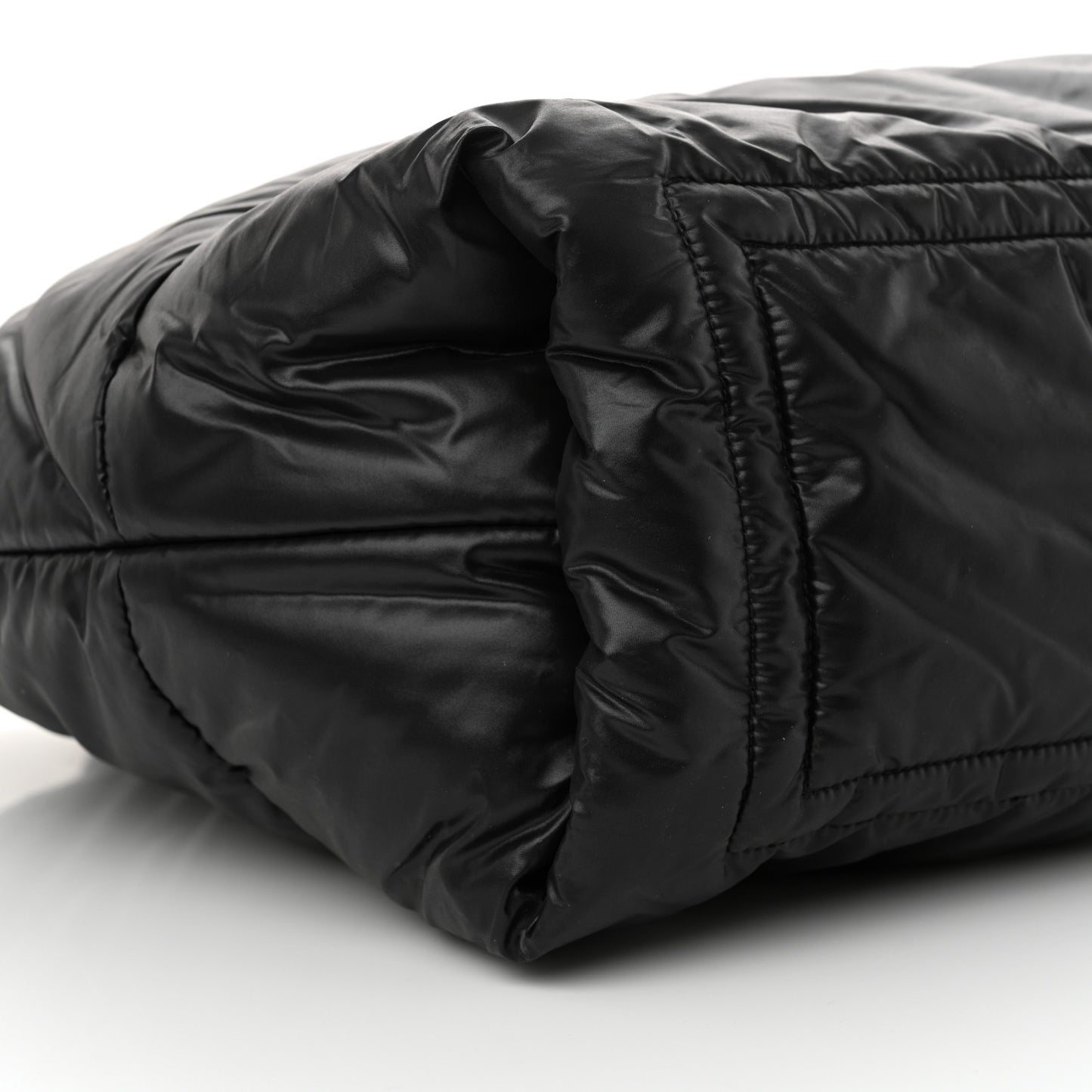 Lambskin Quilted Large Coco Cocoon Reversible Tote Black