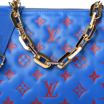 Louis Vuitton Lambskin Embossed Monogram Vuittamins Coussin PM Blue Red 9 of 10