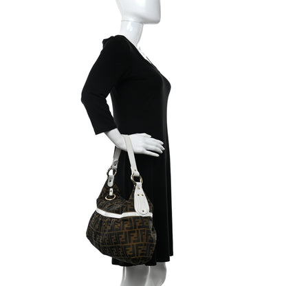 Fendi Zucca Hobo Tobacco White 2 of 14