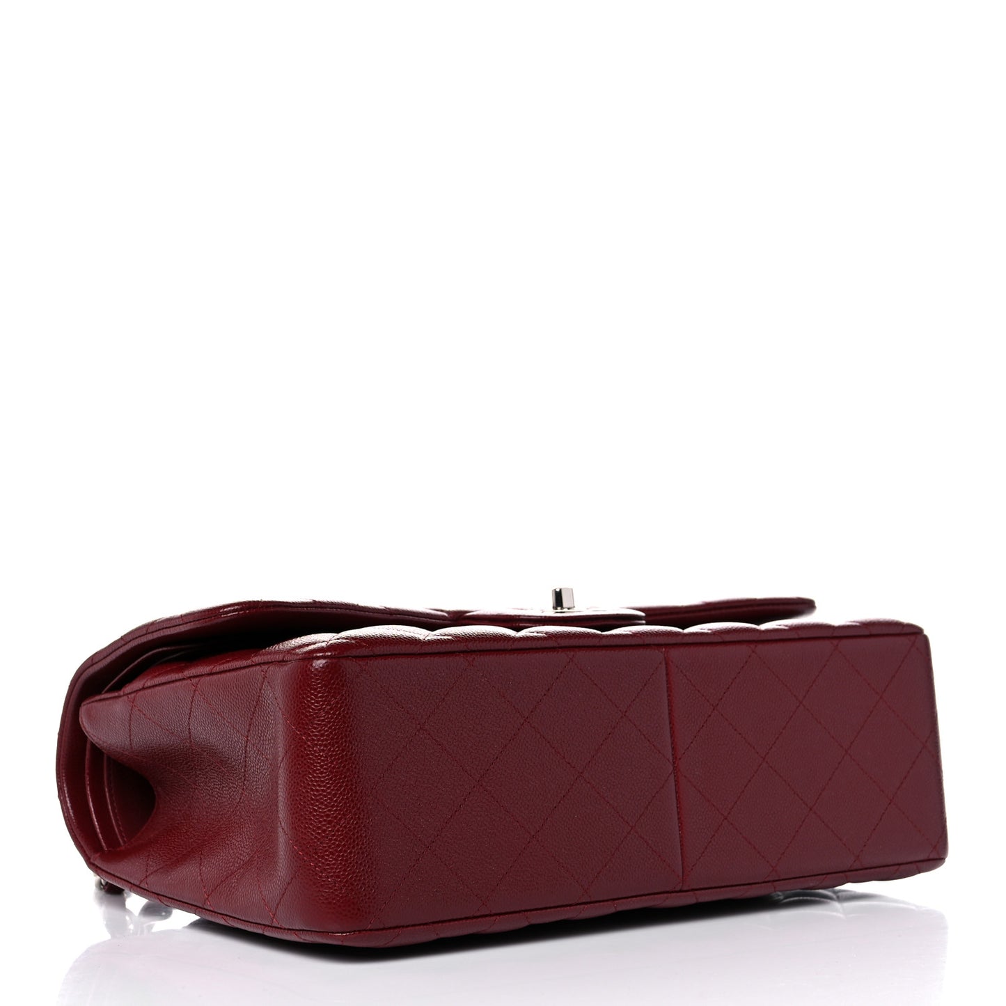 Caviar Quilted Jumbo Double Flap Dark Red