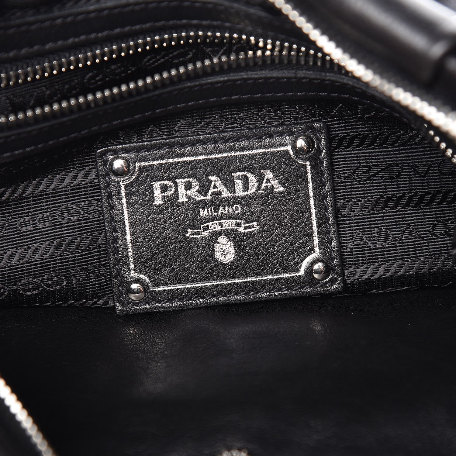 Prada Soft Calf Pleated Hobo Black 6 of 9