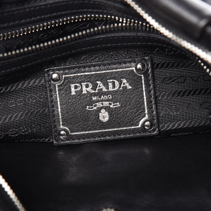 Prada Soft Calf Pleated Hobo Black 6 of 9