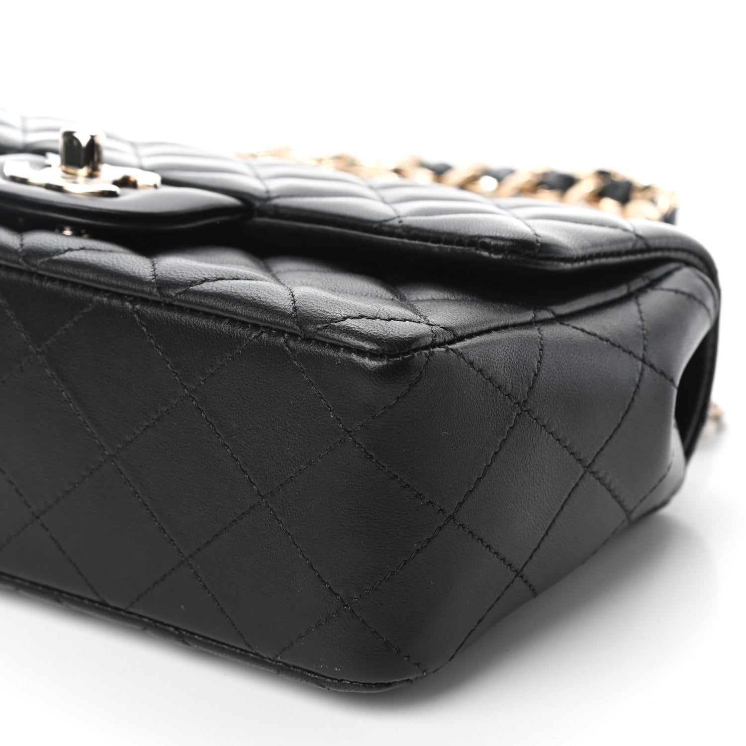 Chanel Lambskin Quilted Mini Coco Charms Rectangular Flap Black 6 of 8