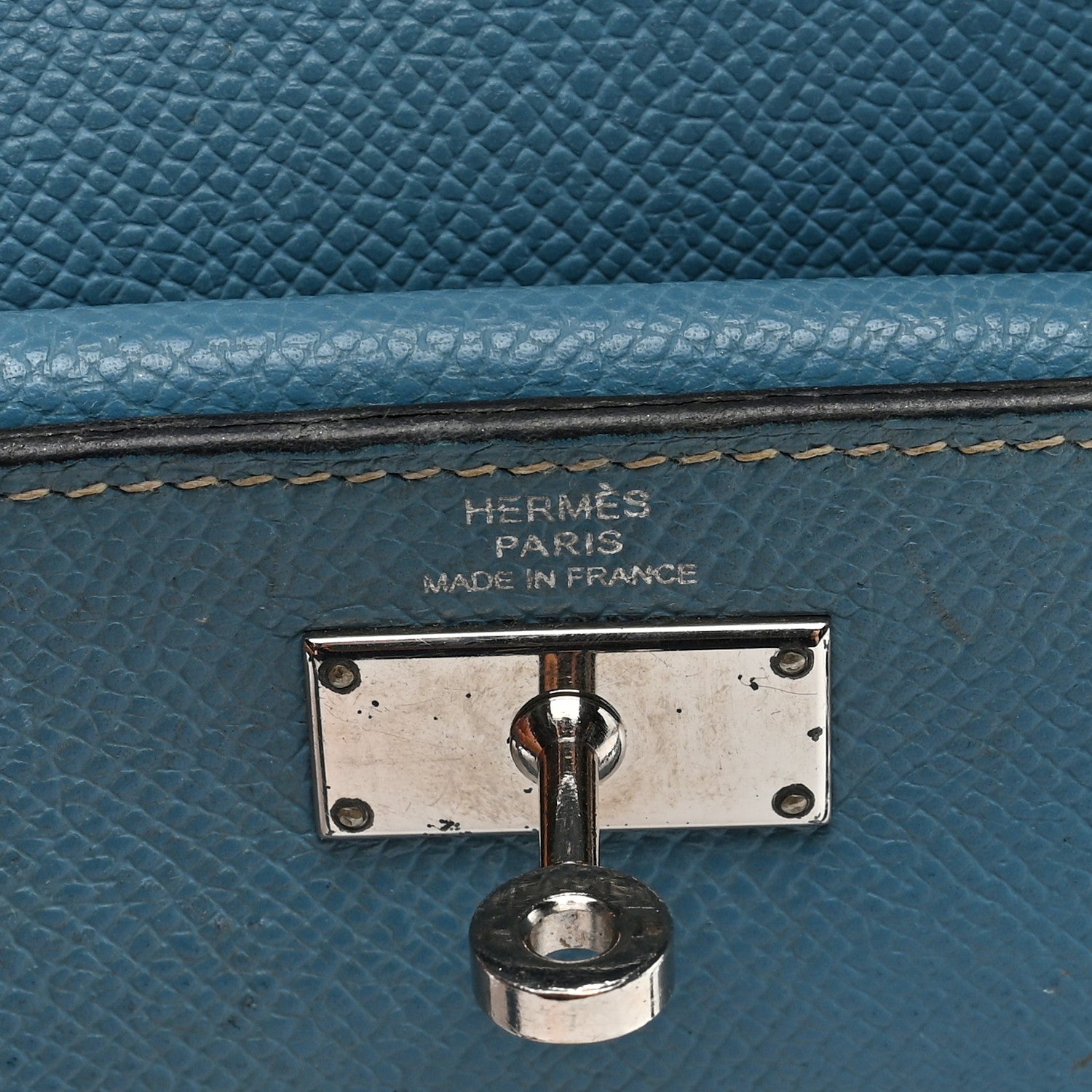 Hermes Epsom Kelly Tri-Fold Wallet Blue Jean 6 of 6