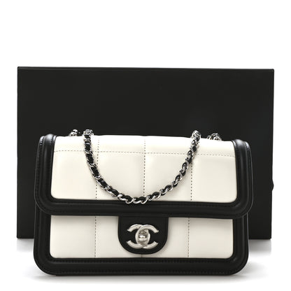 Chanel Lambskin Calfskin Mini Chocolate Bar Flap Bag White Black 11 of 11