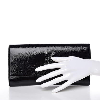 Saint Laurent Textured Patent Monogram Small Belle De Jour Clutch Black 2 of 6