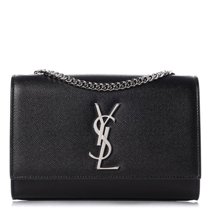 Saint Laurent Grain De Poudre Small Monogram Kate Satchel Black 1 of 9
