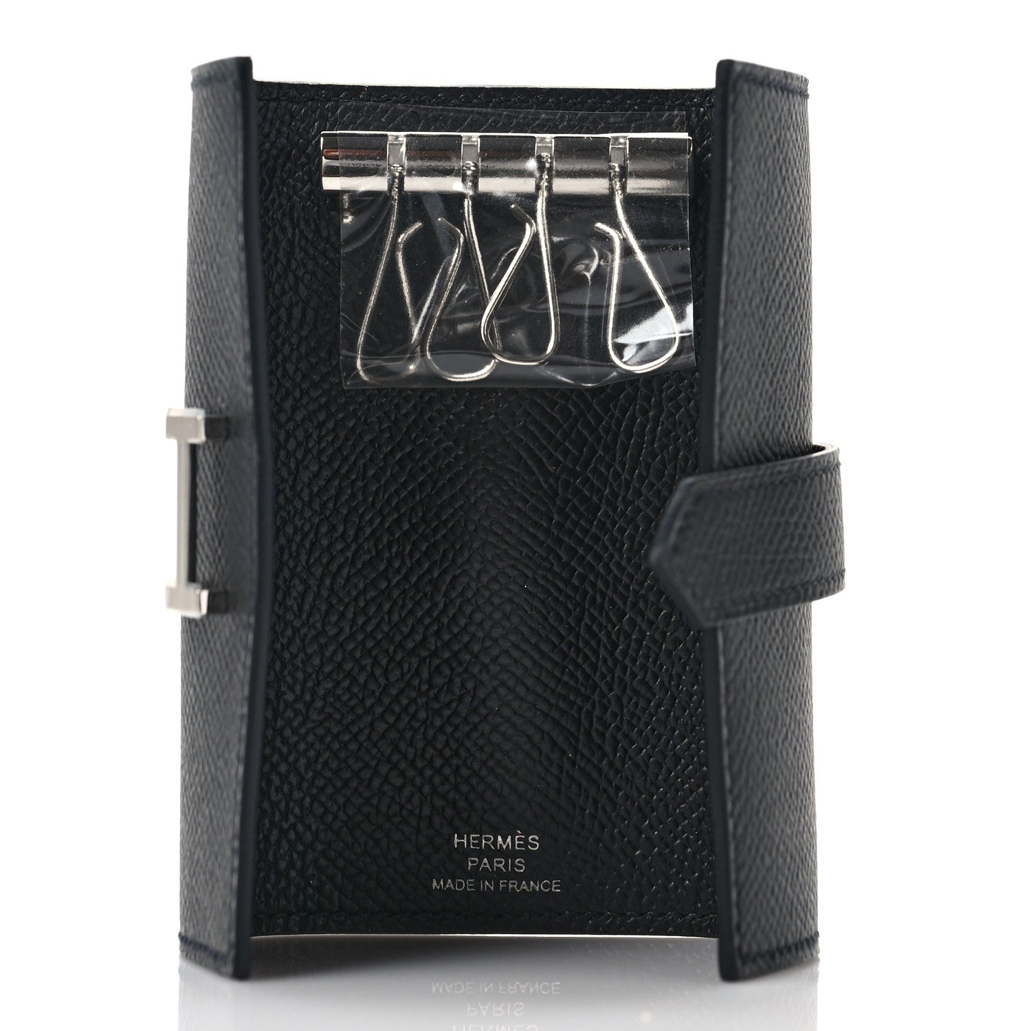 Hermes Epsom Bearn Multicles 4 Key Holder Black 5 of 8