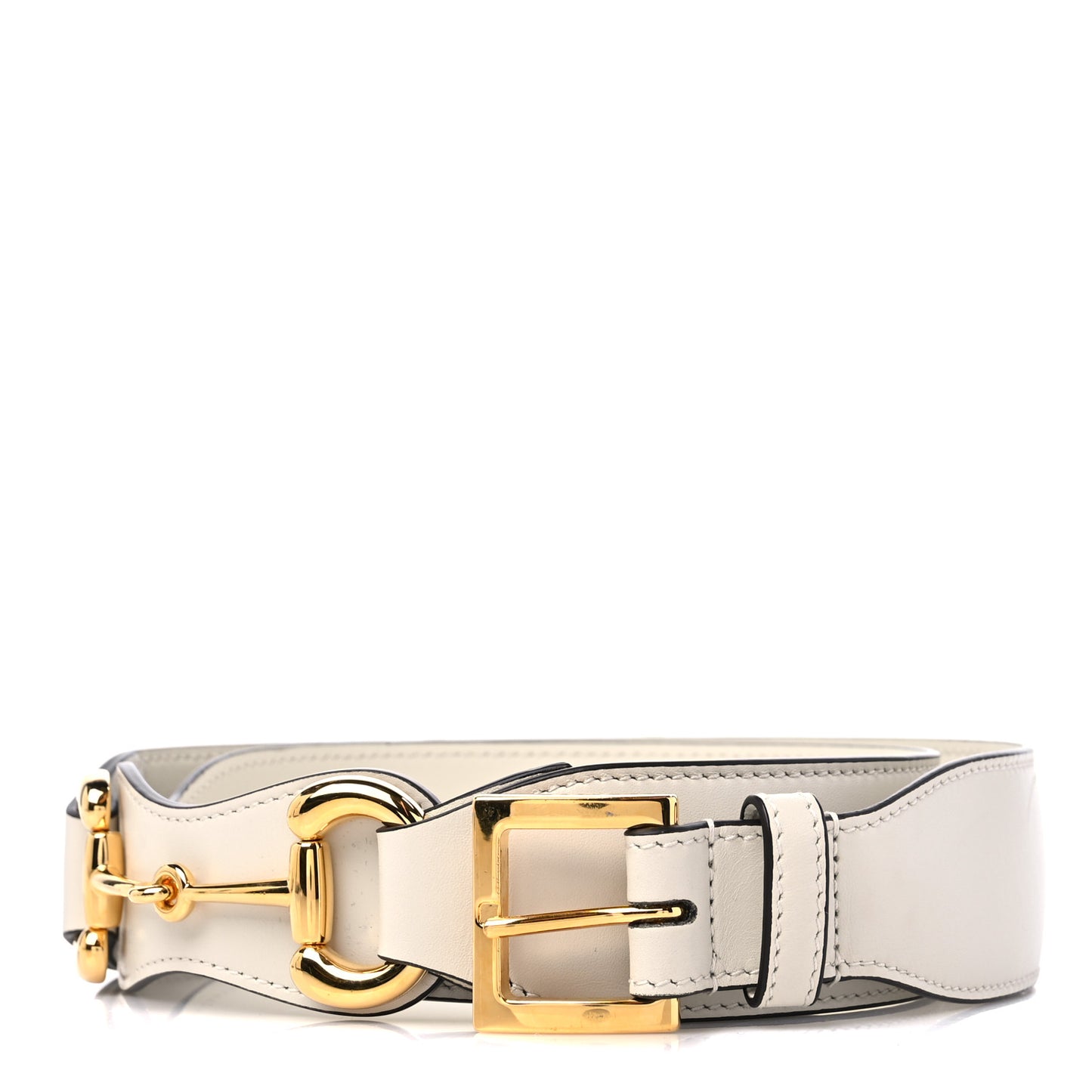 Efesto Leather Horsebit 25mm Belt 85 34 Mystic White
