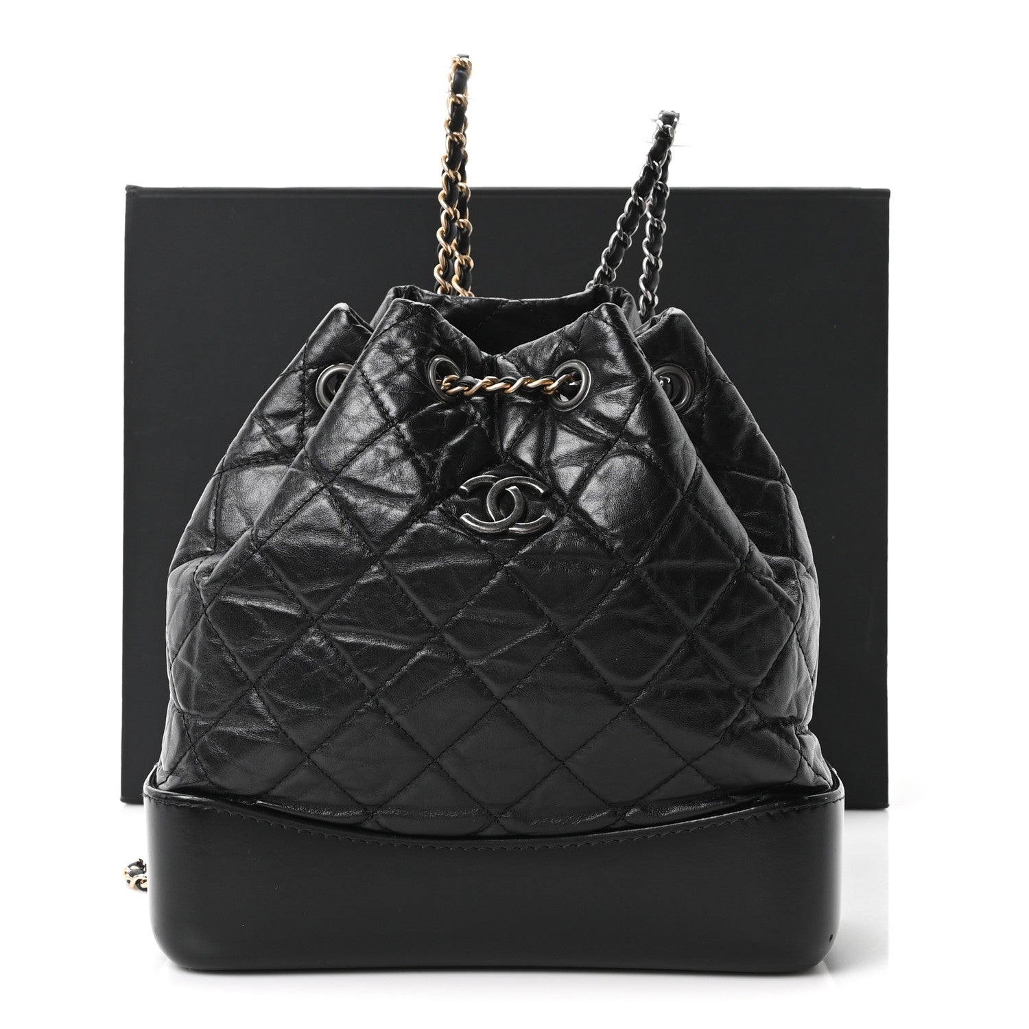 Chanel Aged Calfskin Quilted Small Gabrielle Backpack Black 10 of 10