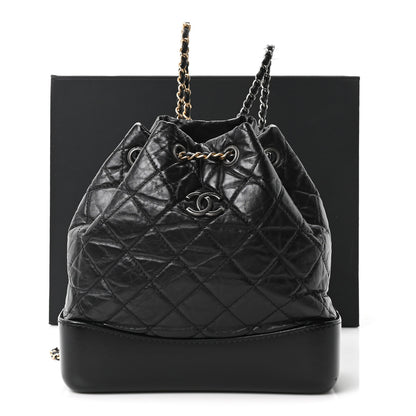 Chanel Aged Calfskin Quilted Small Gabrielle Backpack Black 10 of 10
