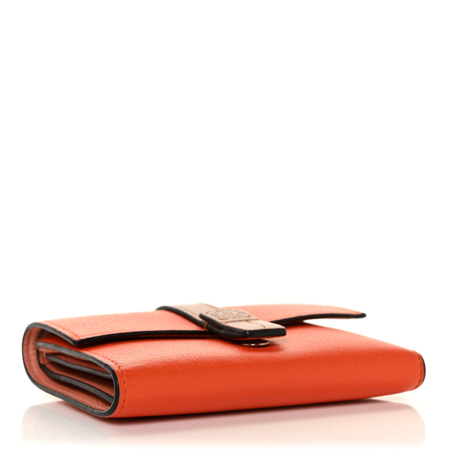 Loewe Grained Calfskin Small Vertical Wallet Orange Tan 4 of 10