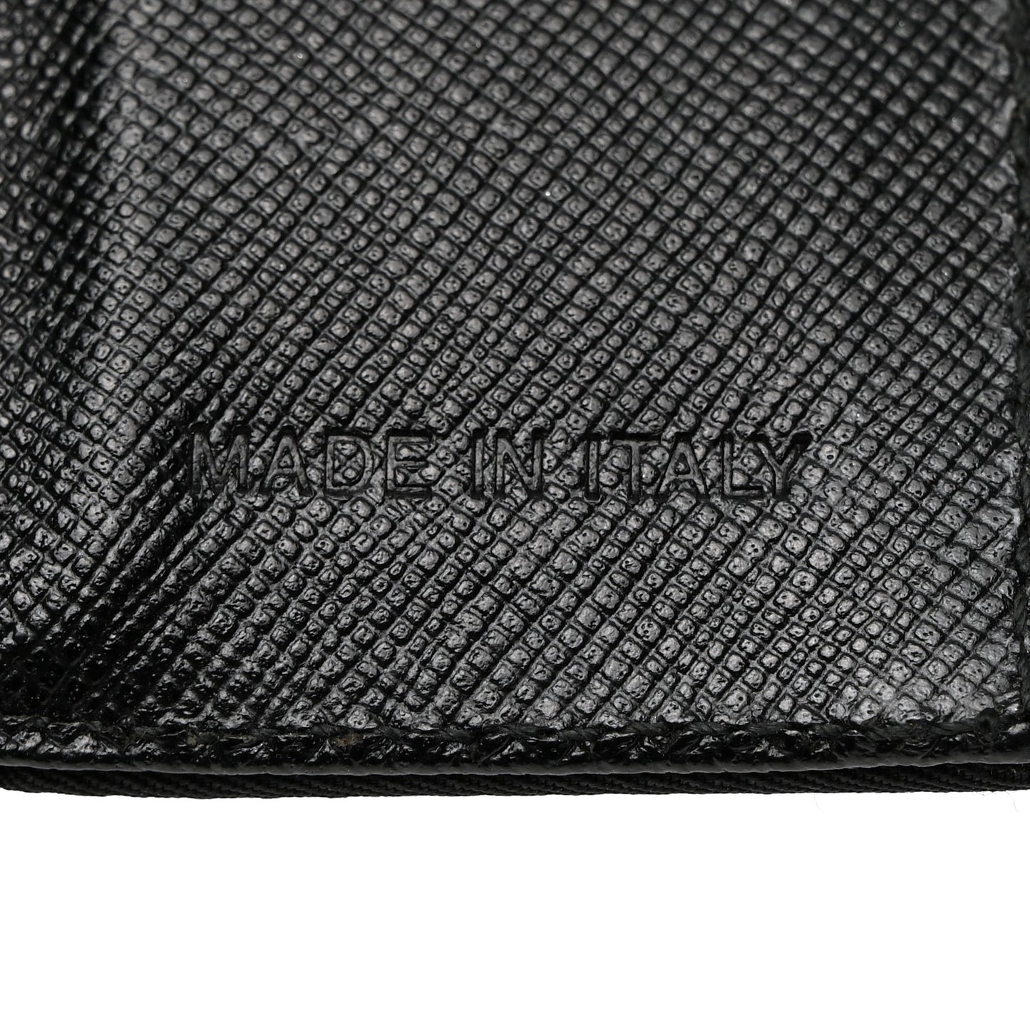Tessuto Nylon Saffiano Tri-Fold Compact Wallet Black