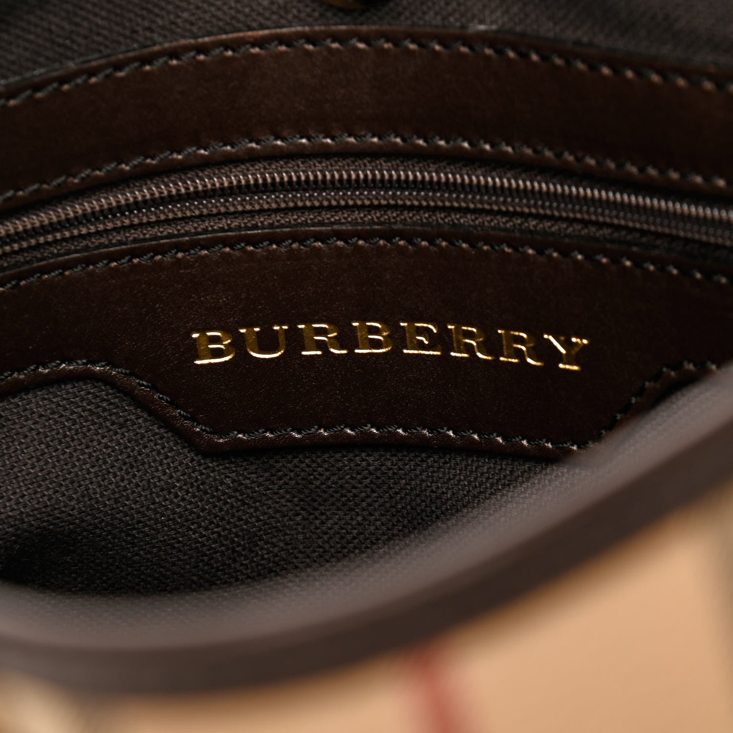 Burberry Haymarket Check Small Onslow Tote Chocolate 8 of 13