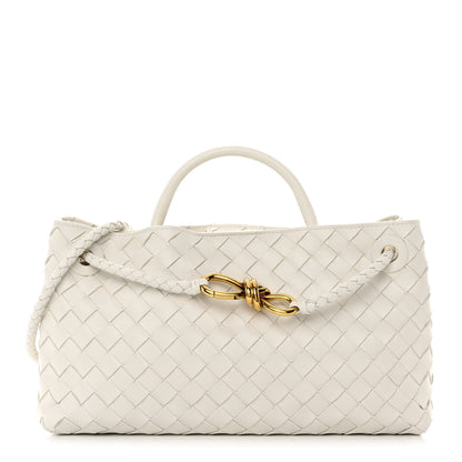 Bottega Veneta Nappa Intrecciato Small East West Andiamo Shoulder Bag White 1 of 13