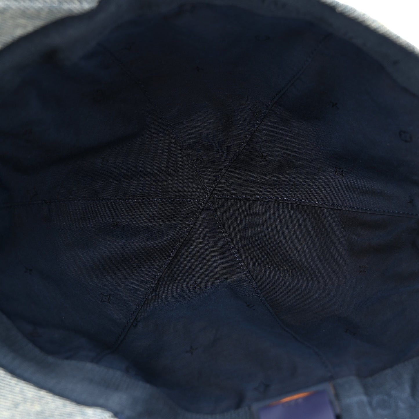 Monogram Washed Denim Cap L Blue