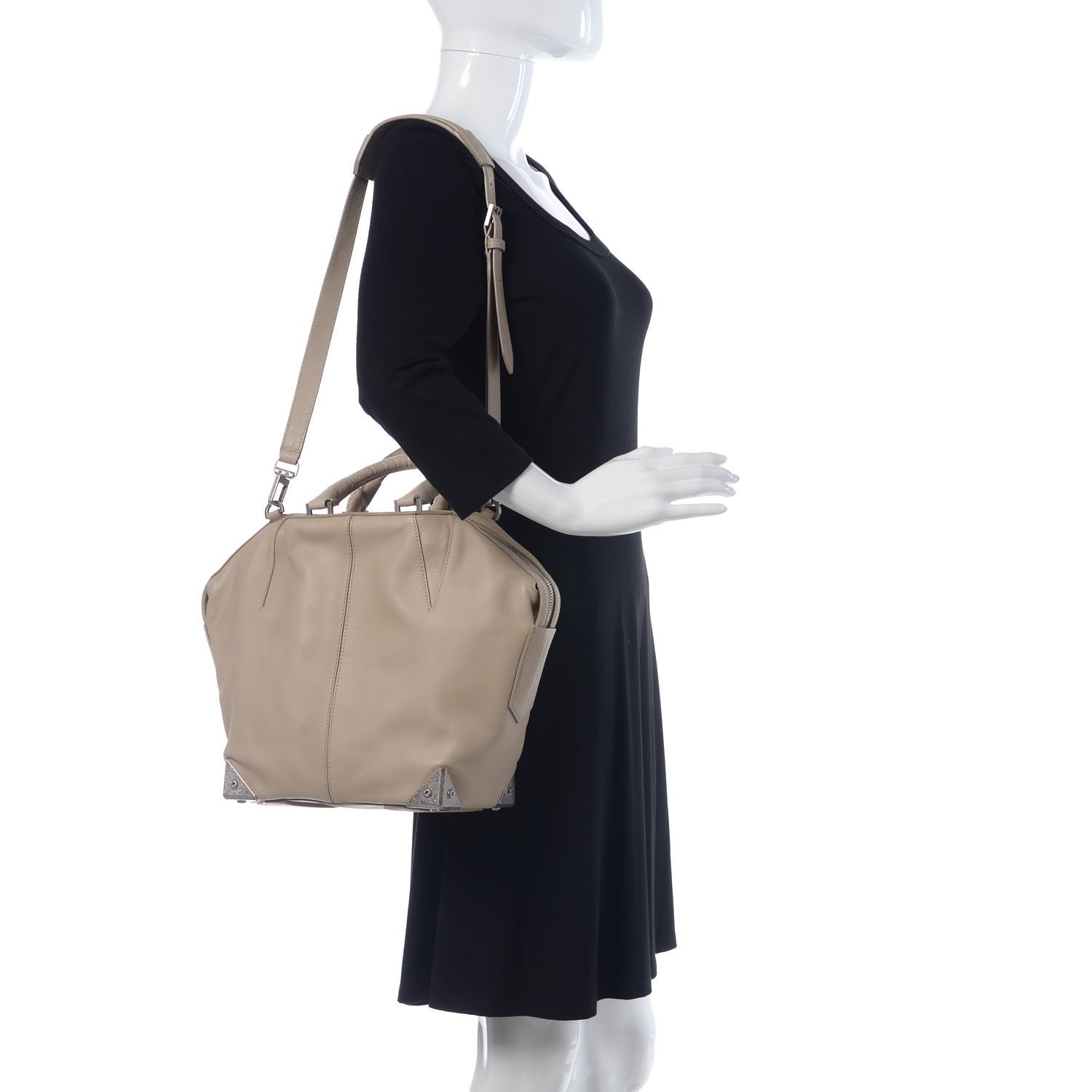 Alexander Wang Pebbled Calfskin Large Emile Beige 2 of 13