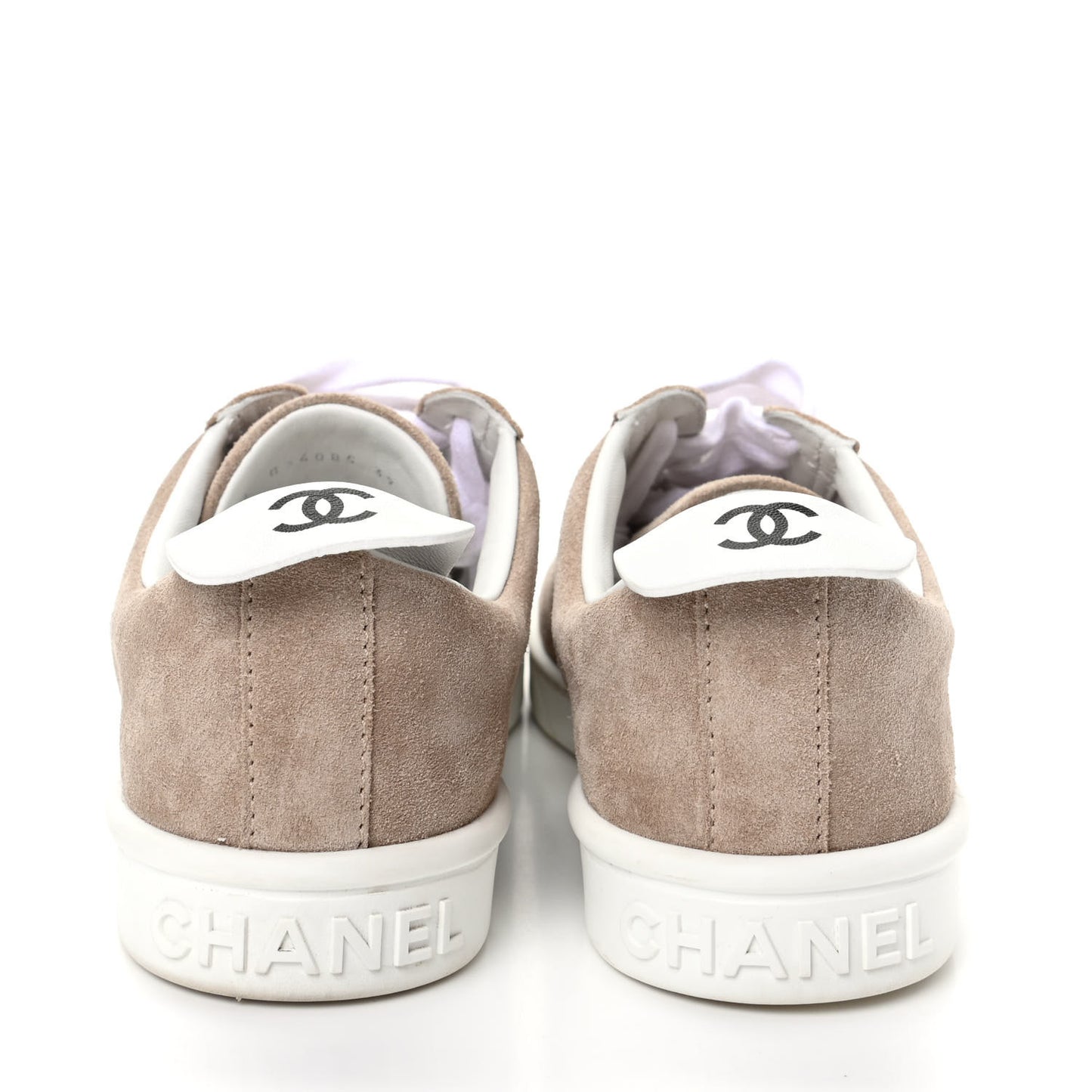 Suede Calfskin Womens Sneakers 39 Dark Beige
