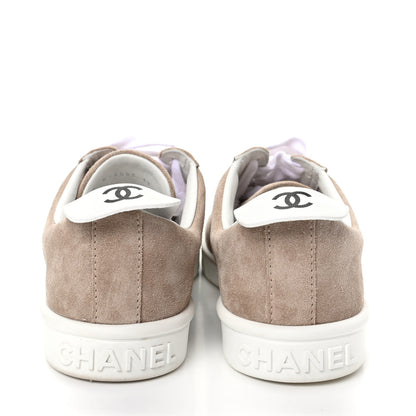 Chanel Suede Calfskin Womens Sneakers 39 Dark Beige 7 of 11