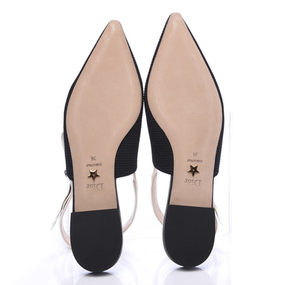 Christian Dior Technical Canvas Ribbon J'Adior Slingback Ballet Flats 39 Black 5 of 10