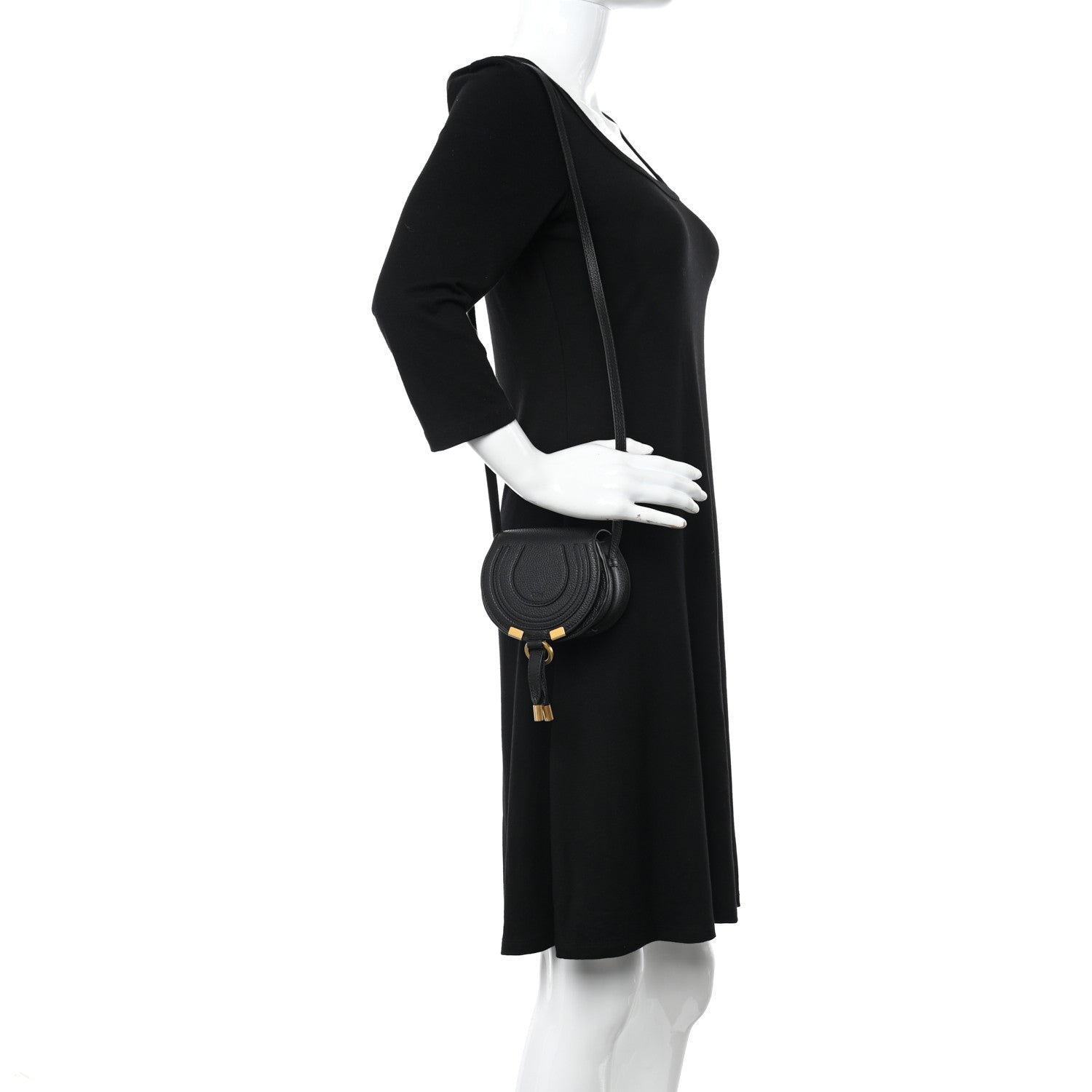 Chloe Calfskin Nano Marcie Saddle Bag Black 2 of 11