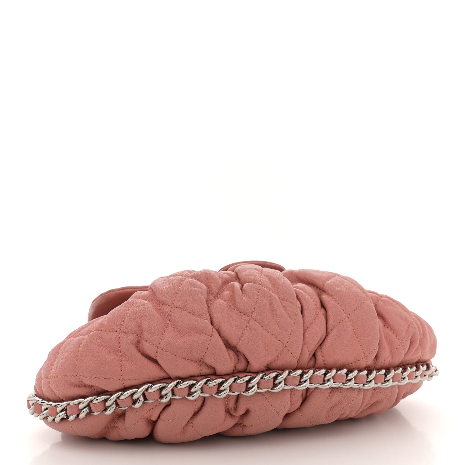 Chanel Washed Lambskin Quilted Medium Chain Around Messenger Salmon 4 of 13