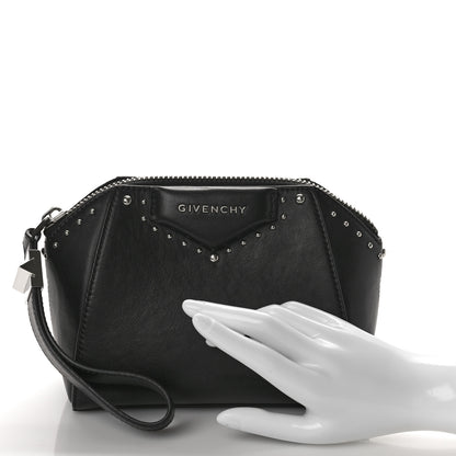 Givenchy Calfskin Small Studded Antigona Beauty Wristlet Black 2 of 10