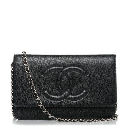 Chanel Caviar Timeless CC Wallet On Chain WOC Black 1 of 8